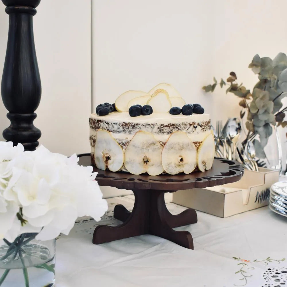 Wooden Pedestal Cake Stand