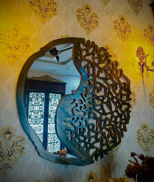 Royal Filigree Wooden Wall Mirror