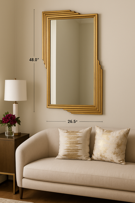 Art Deco Golden Wall Mirror