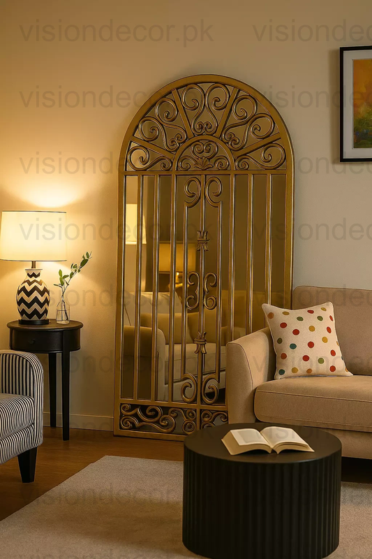 Silver Venetian Gate Standing Mirror